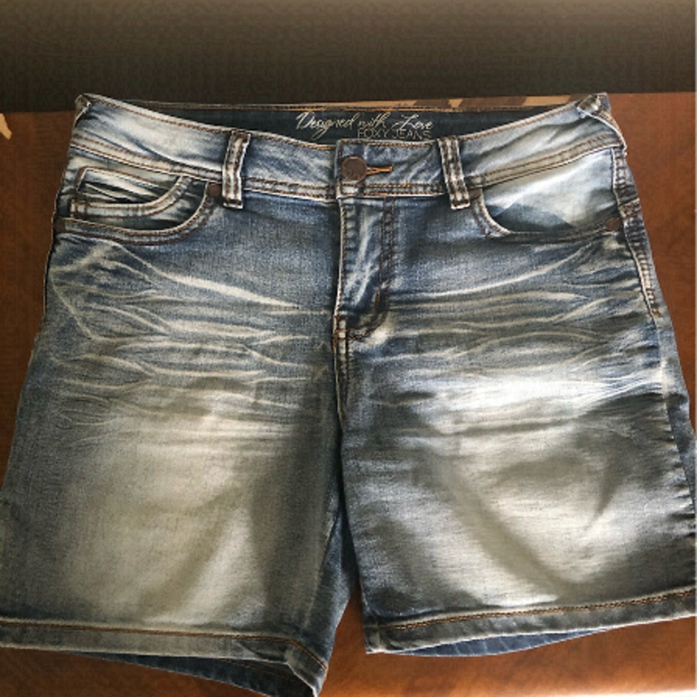 3/$30 - FOXY JEANS denim distressed look shorts